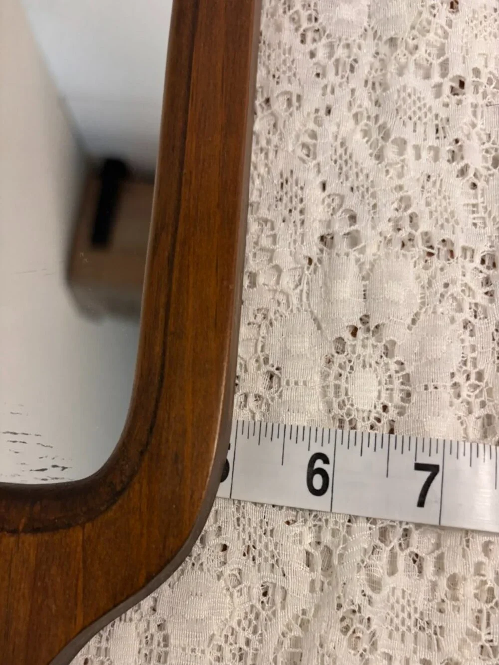 VTG MCM Wood Wall Mirror Sconce Colonial Farmhouse Candle Holder